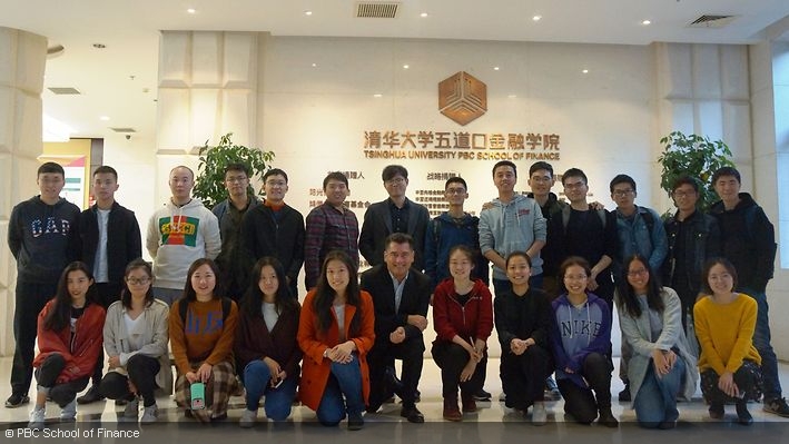 Erich Keller with students of the PBC School of Finance